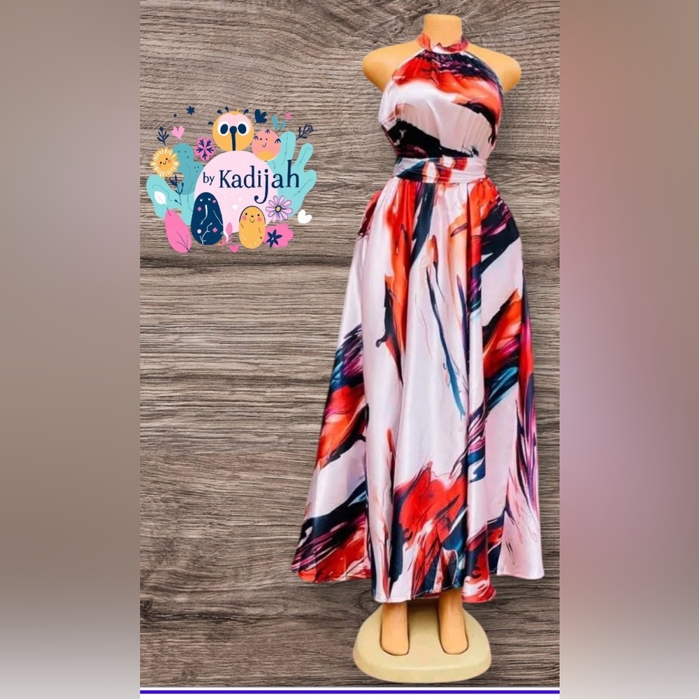 NWT XPLUSWEAR Vibra Satin Maxi Dress and Vacation Sundress